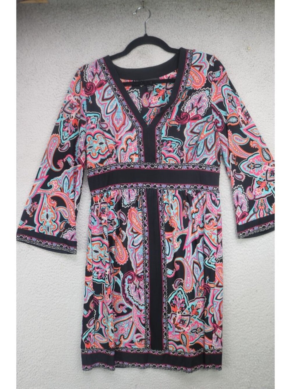 INC International Concepts 3/4 Sleeve Slinky Babydoll Dress-Size Large-BOHO